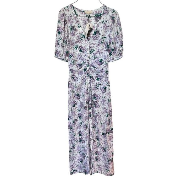NWT ByTiMo | Summer Floral Print Button Front Midi Dress XS - Picture 1 of 11